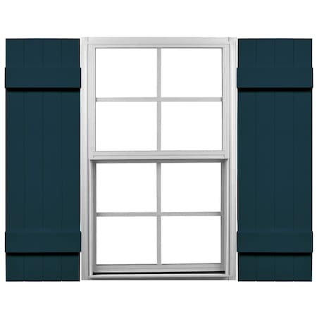 Ekena Millwork 14-in. W x 47-in. H Mid-America Vinyl, Standard Size Four Board Joined Shutters, 166, Midnight Blue, PR 00031447166
